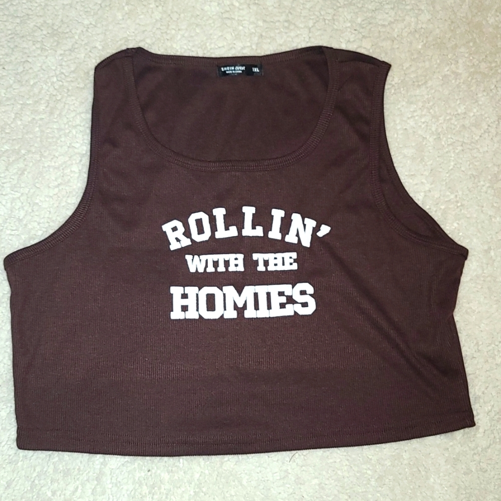 NWOT Shein Curve 1xl plus maroon crop top